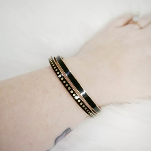 Kate Spade Black and Gold Bracelet Bangle Set - Picture 3 of 5
